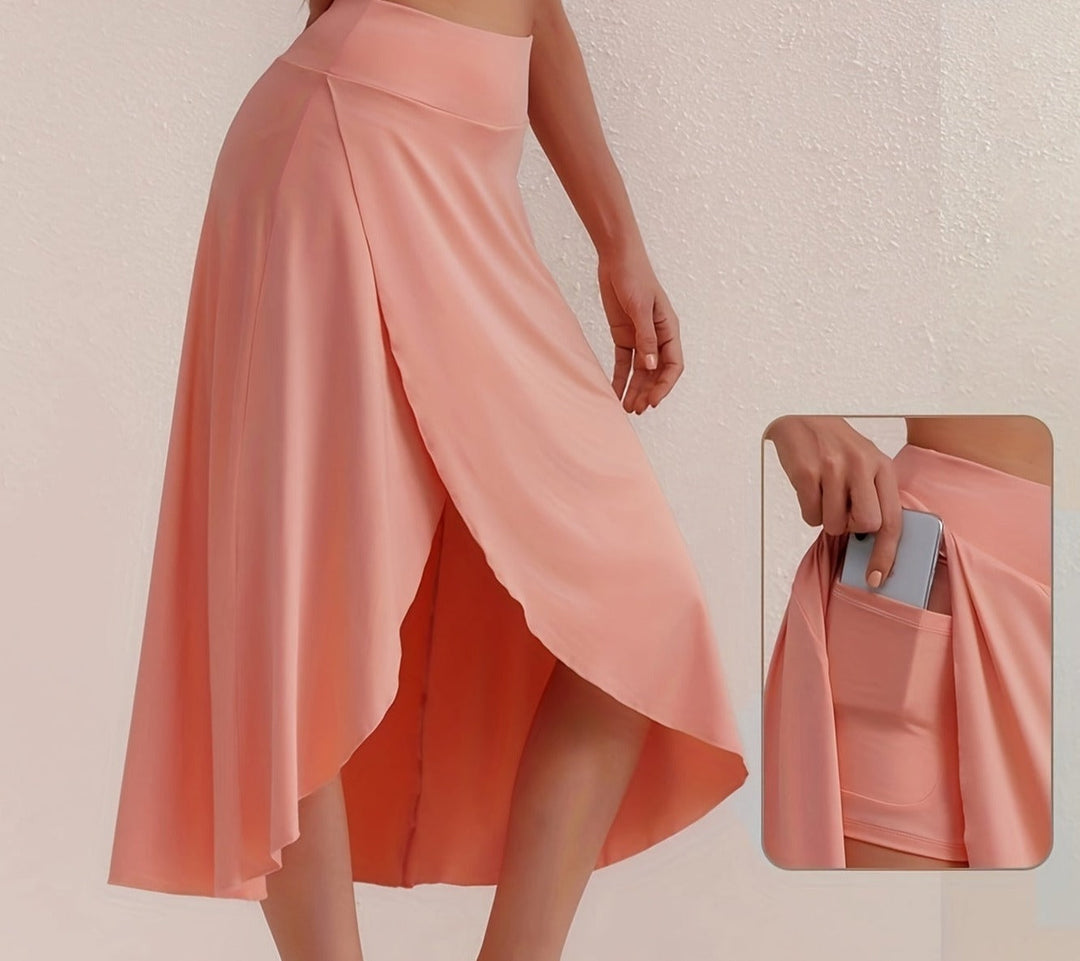 Sportieve rok met hoge taille en asymmetrische snit - Alexia