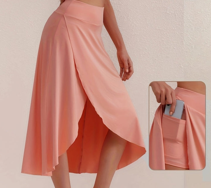 Sportieve rok met hoge taille en asymmetrische snit - Alexia