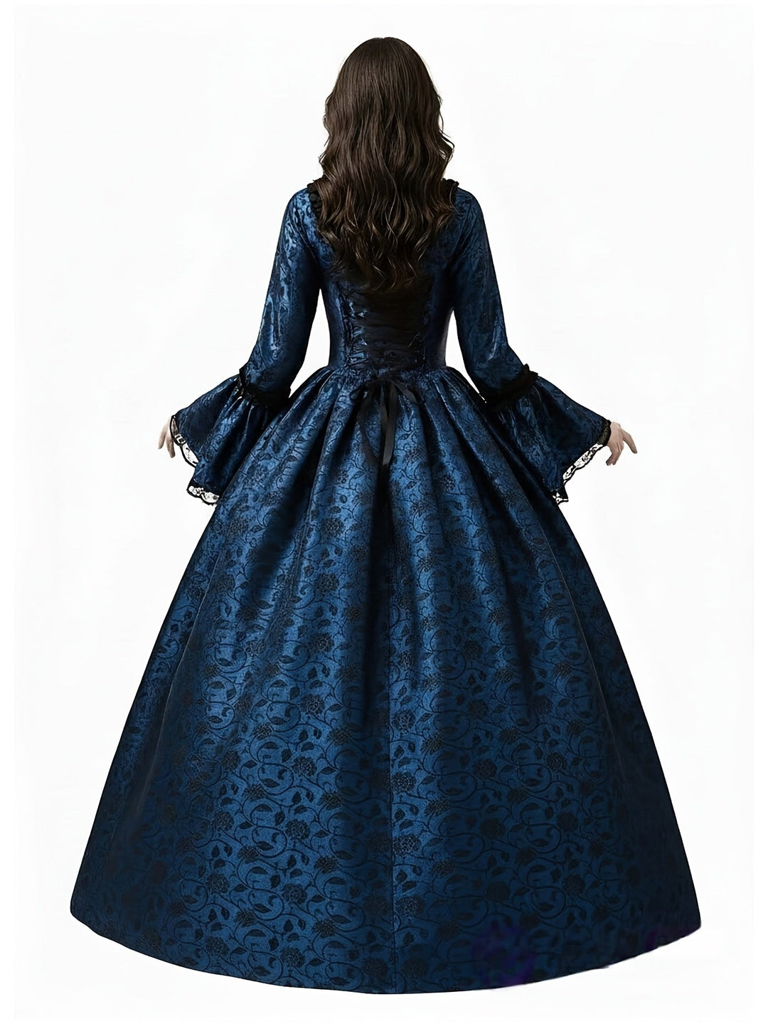Gothic vampierjurk voor dames met wijd uitlopende mouwen, Halloweenkostuum