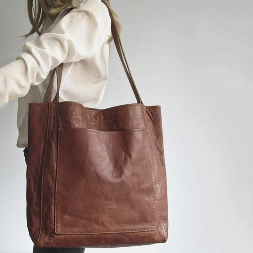 Luxe leren tote handtas voor dames