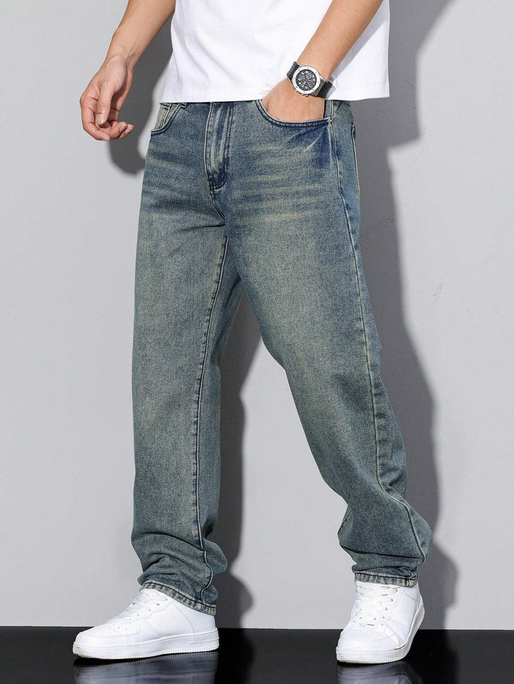 Baggy jeans - wijd gesneden denim broek met used-look