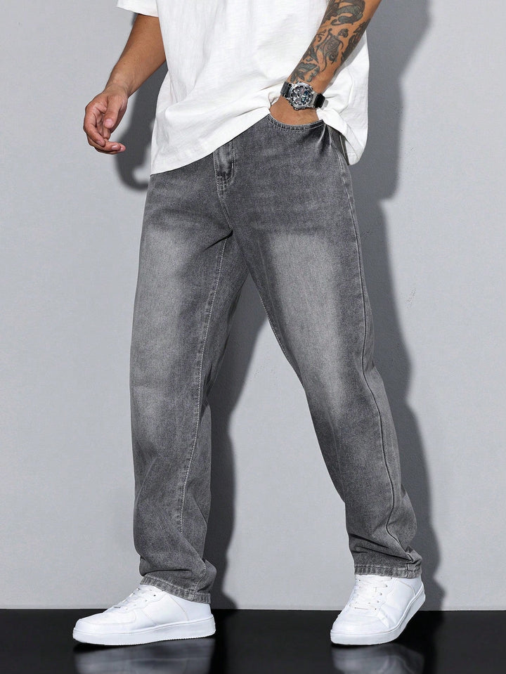 Baggy jeans - wijd gesneden denim broek met used-look