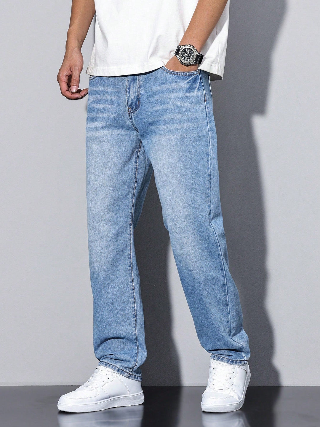 Baggy jeans - wijd gesneden denim broek met used-look
