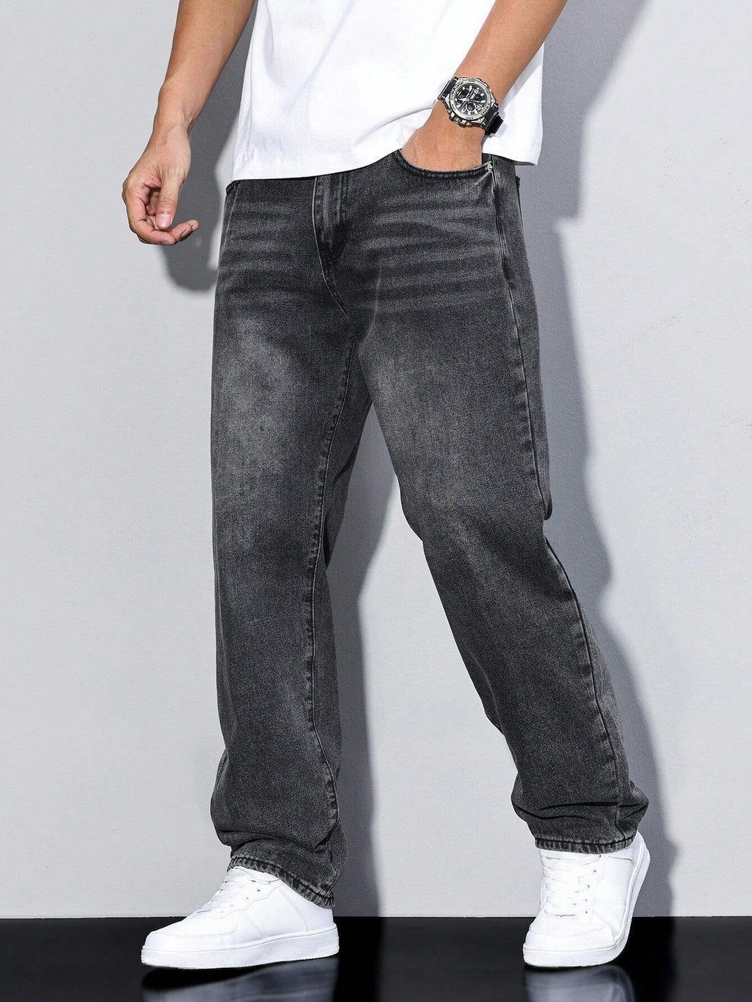 Baggy jeans - wijd gesneden denim broek met used-look