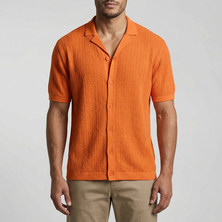 BrixonShort-Sleeve Knitted Casual Shirt
