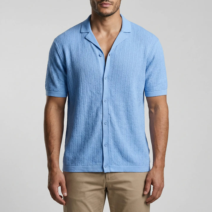 BrixonShort-Sleeve Knitted Casual Shirt