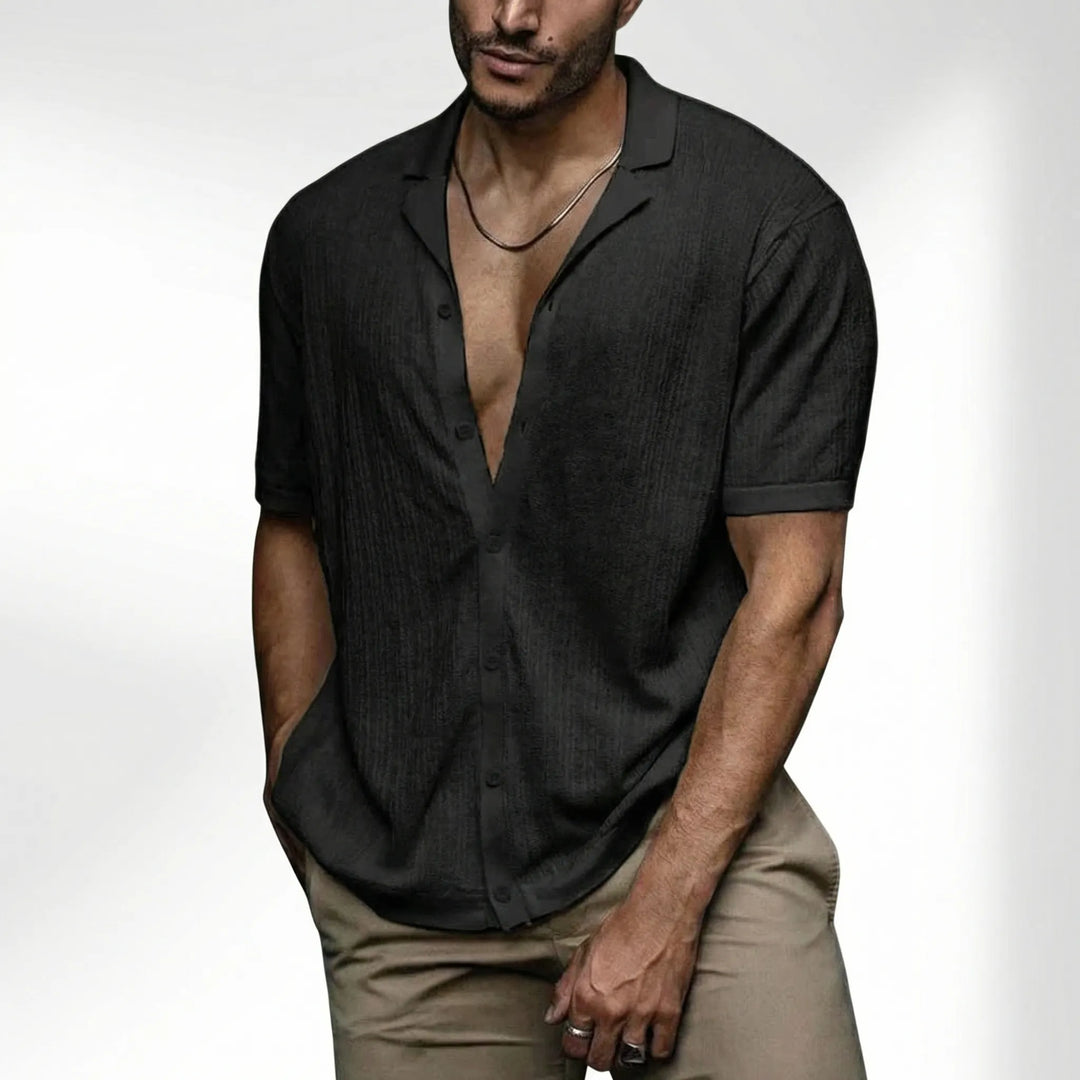 BrixonShort-Sleeve Knitted Casual Shirt