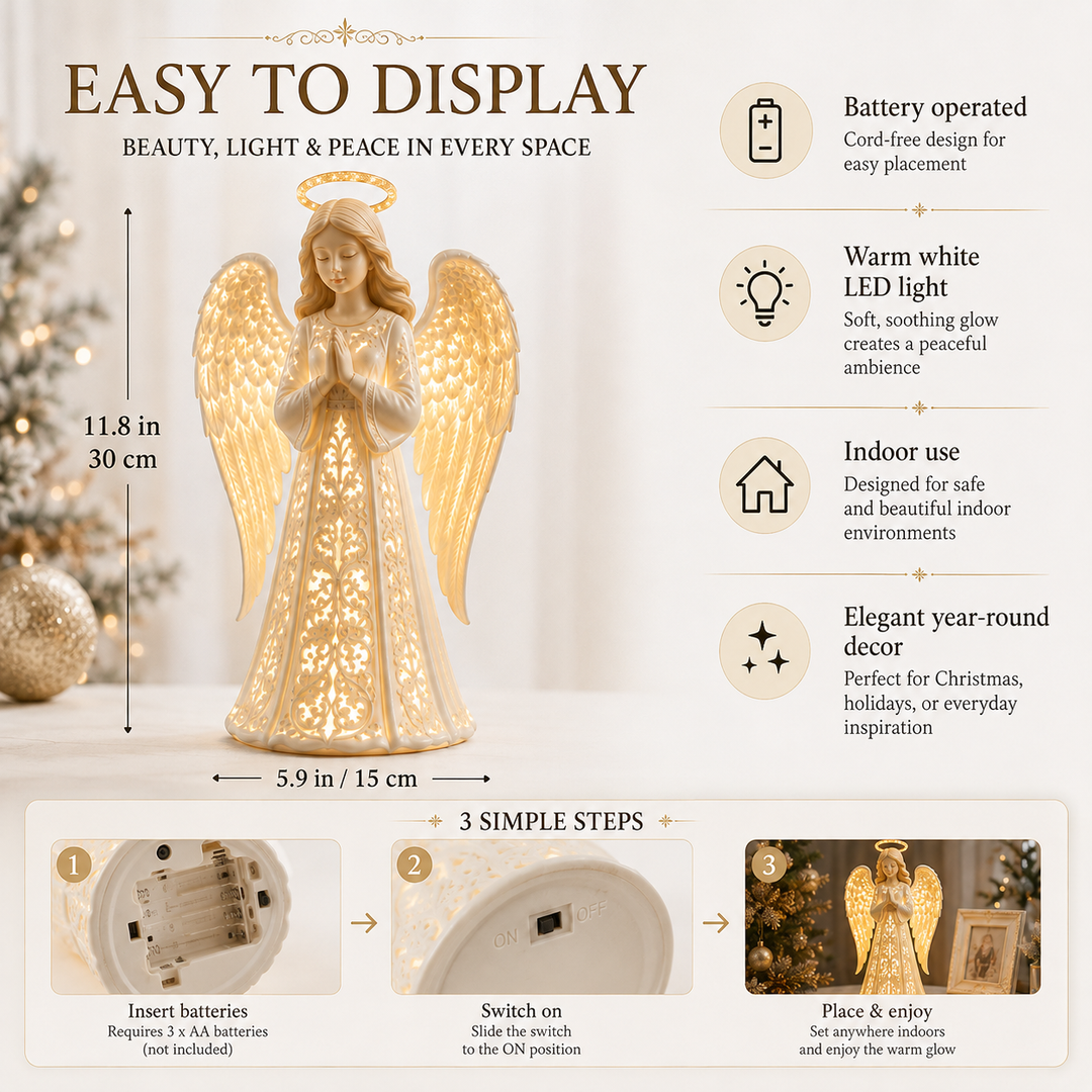 Kerstengellamp – warme gouden gloed voor hoop en liefde