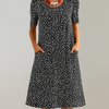 Bloemen midi-jurk met hoge taille en zakken