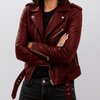 Slim Fit Biker Leren Jack voor Dames