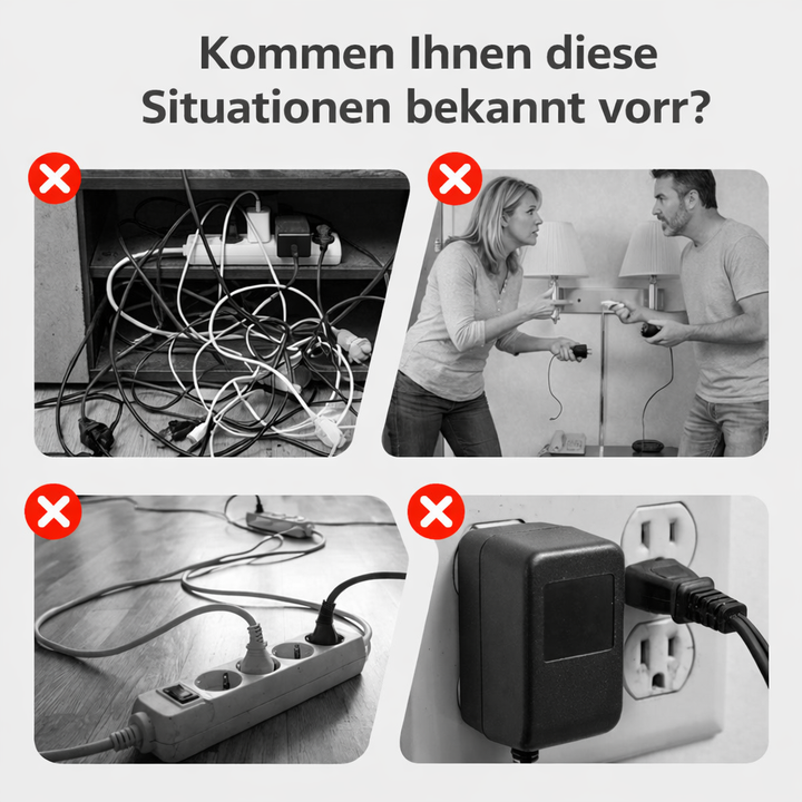Stekkerdoos met USB en schakelaars | Meervoudige stekkerdoos overspanningsbeveiliging 2500 W