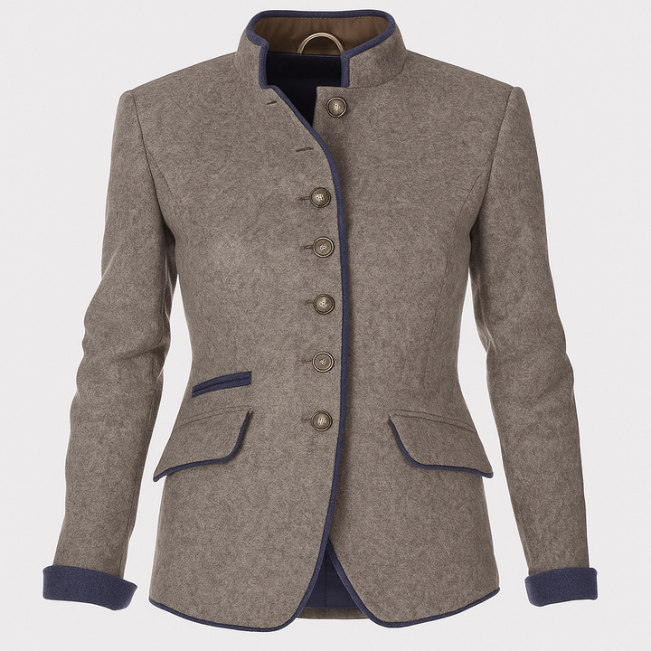 Damesjas met lange mouwen - elegante effen laag