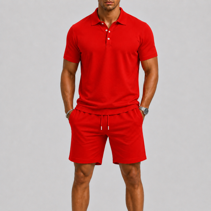Lunelle | Heren Zomerse Sportset Polo & Shorts Lichtgewicht Comfort
