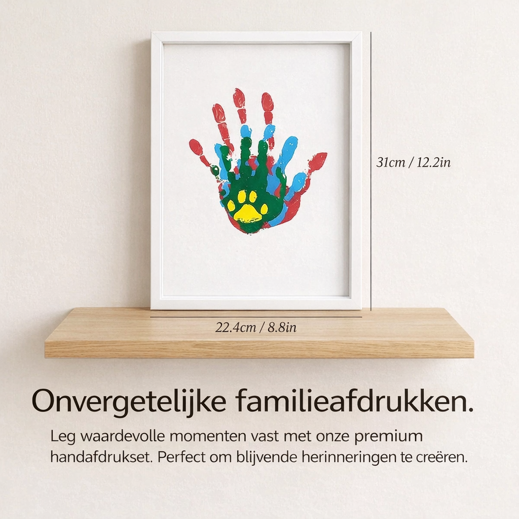 Herinneringsset voor handafdrukken van het gezin met lijst