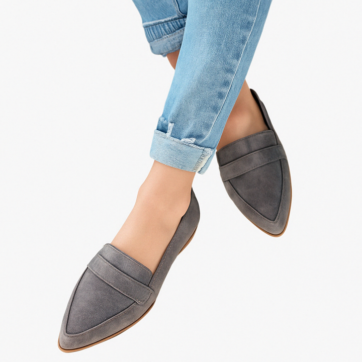 Trendy comfortabele instappers loafers suèdelook voor dames - Hollie