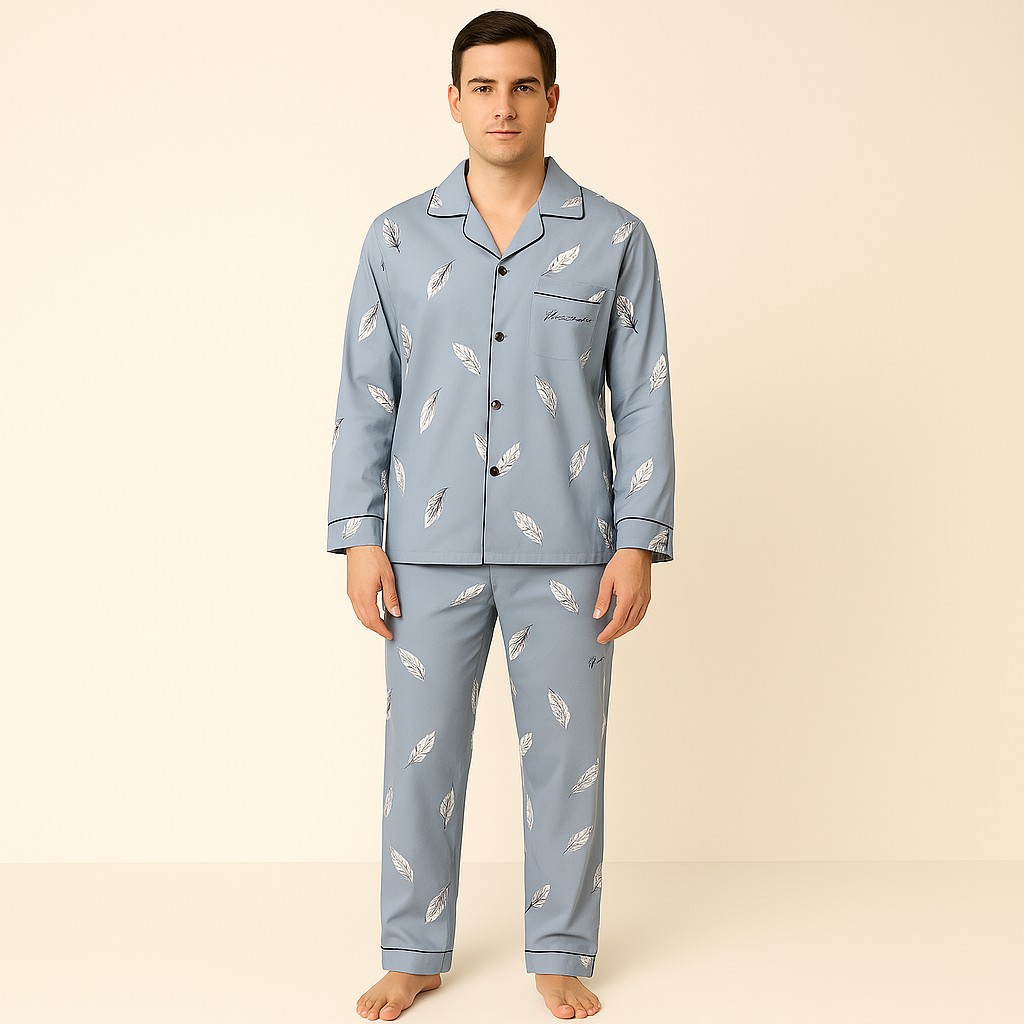 Pyjama set met overhemd en knoopsluiting - Rex