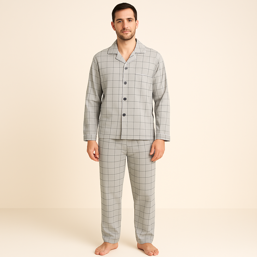 Pyjama set met overhemd en knoopsluiting - Rex