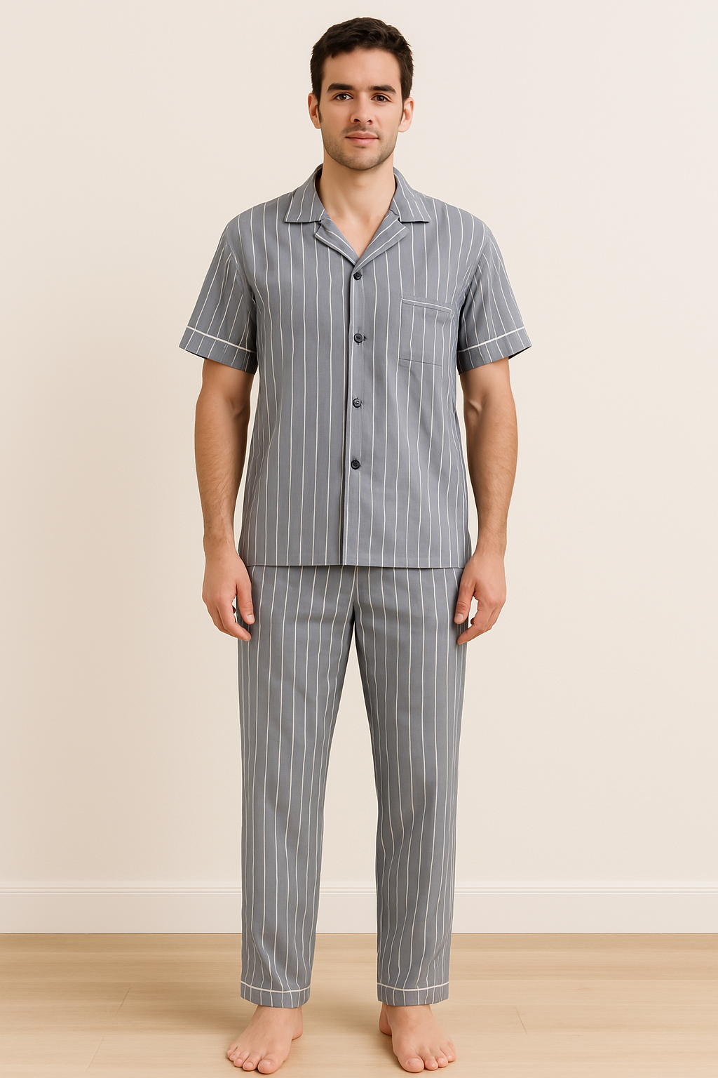Pyjama set met overhemd en knoopsluiting - Rex