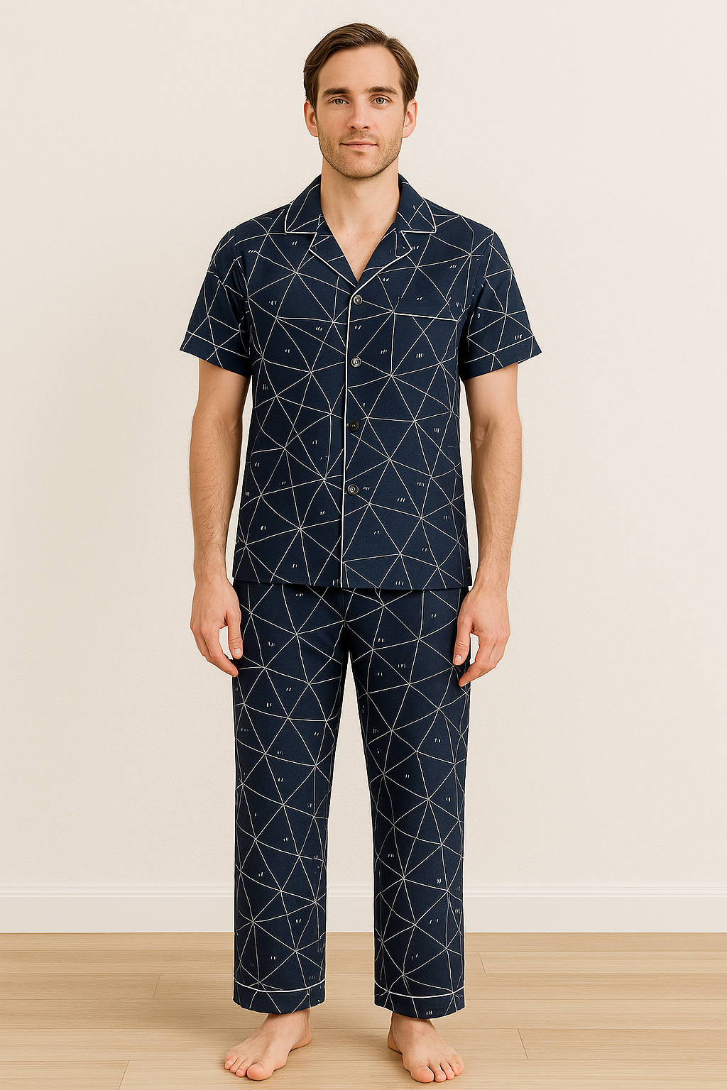 Pyjama set met overhemd en knoopsluiting - Rex