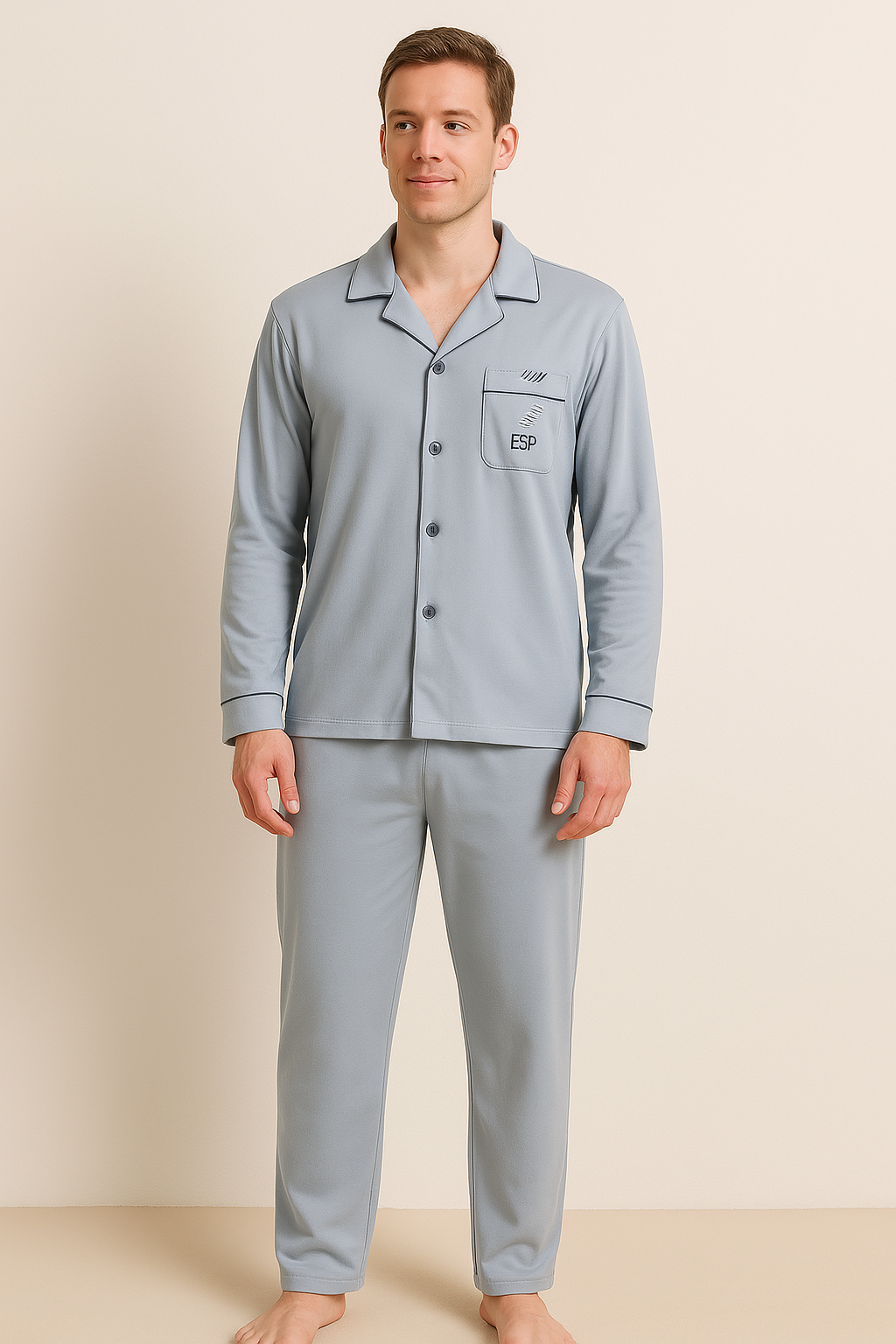 Pyjama set met overhemd en knoopsluiting - Rex