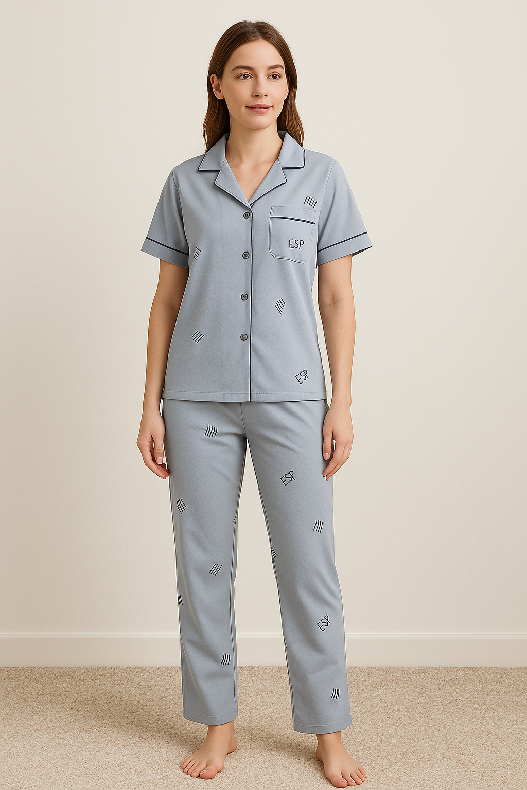 Pyjama set met overhemd en knoopsluiting - Rex