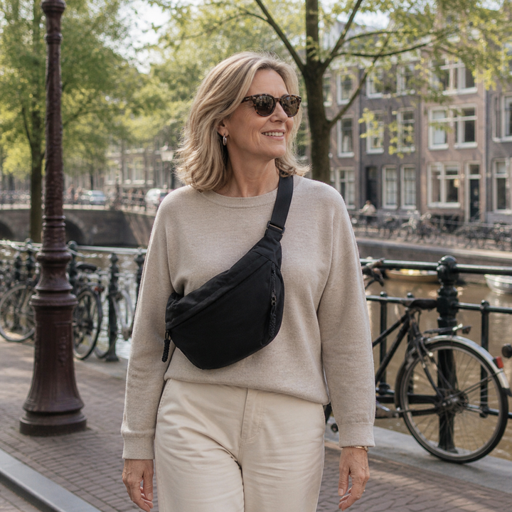 Schoudertas - verstelbare draagband, nylon crossbodytas met meerdere vakken