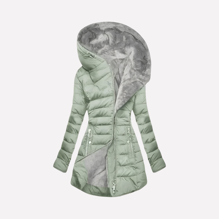 Dames Winterjas met Capuchon en Rits – Warmte en Stijl voor de Winter