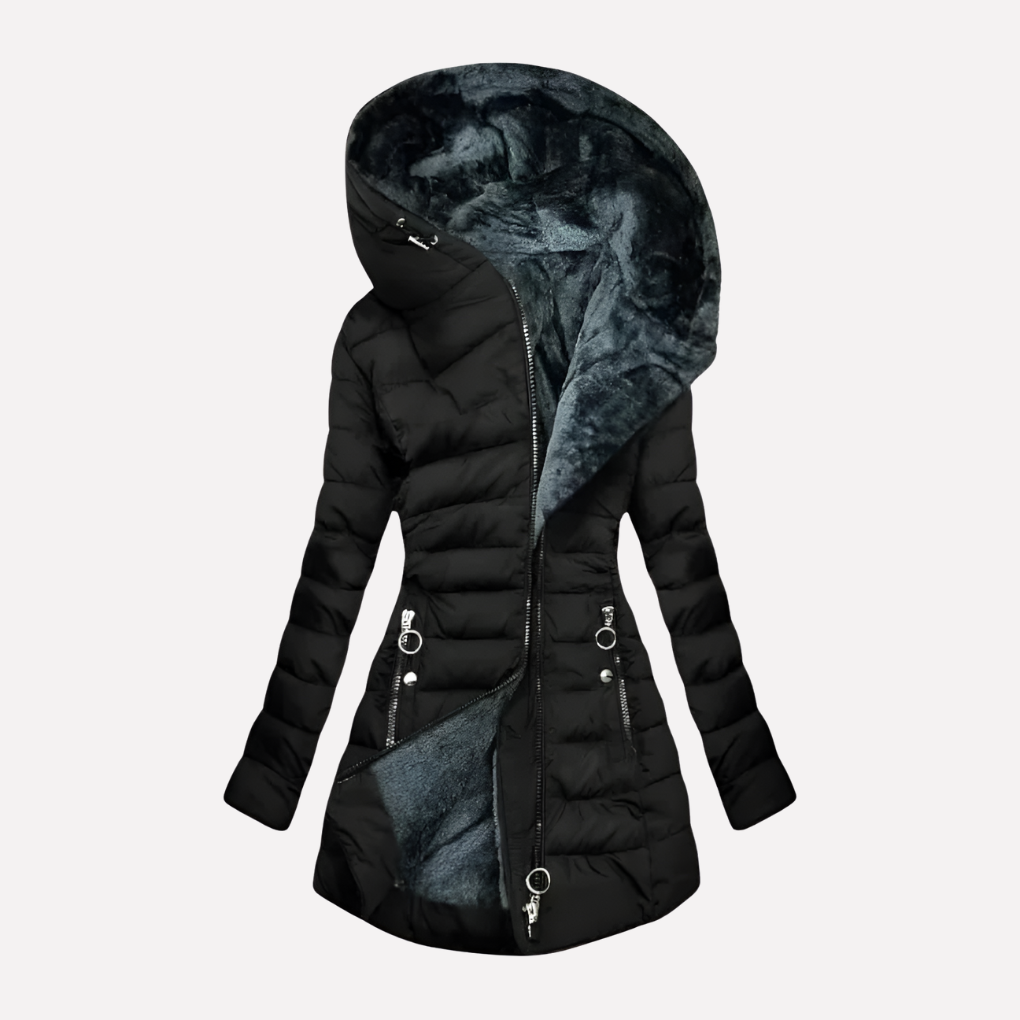 Dames Winterjas met Capuchon en Rits – Warmte en Stijl voor de Winter