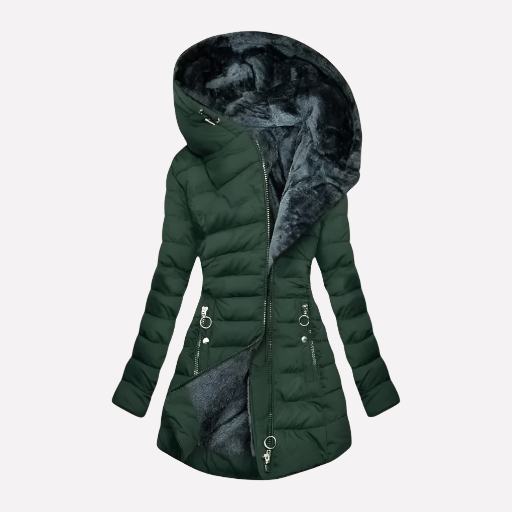 Dames Winterjas met Capuchon en Rits – Warmte en Stijl voor de Winter