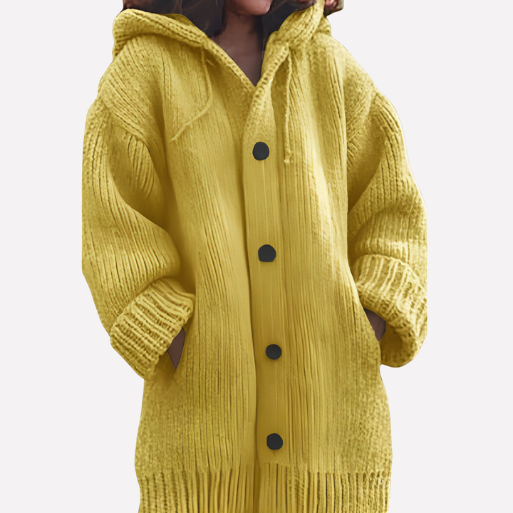 Dames Hooded Cardigan met Lange Snit