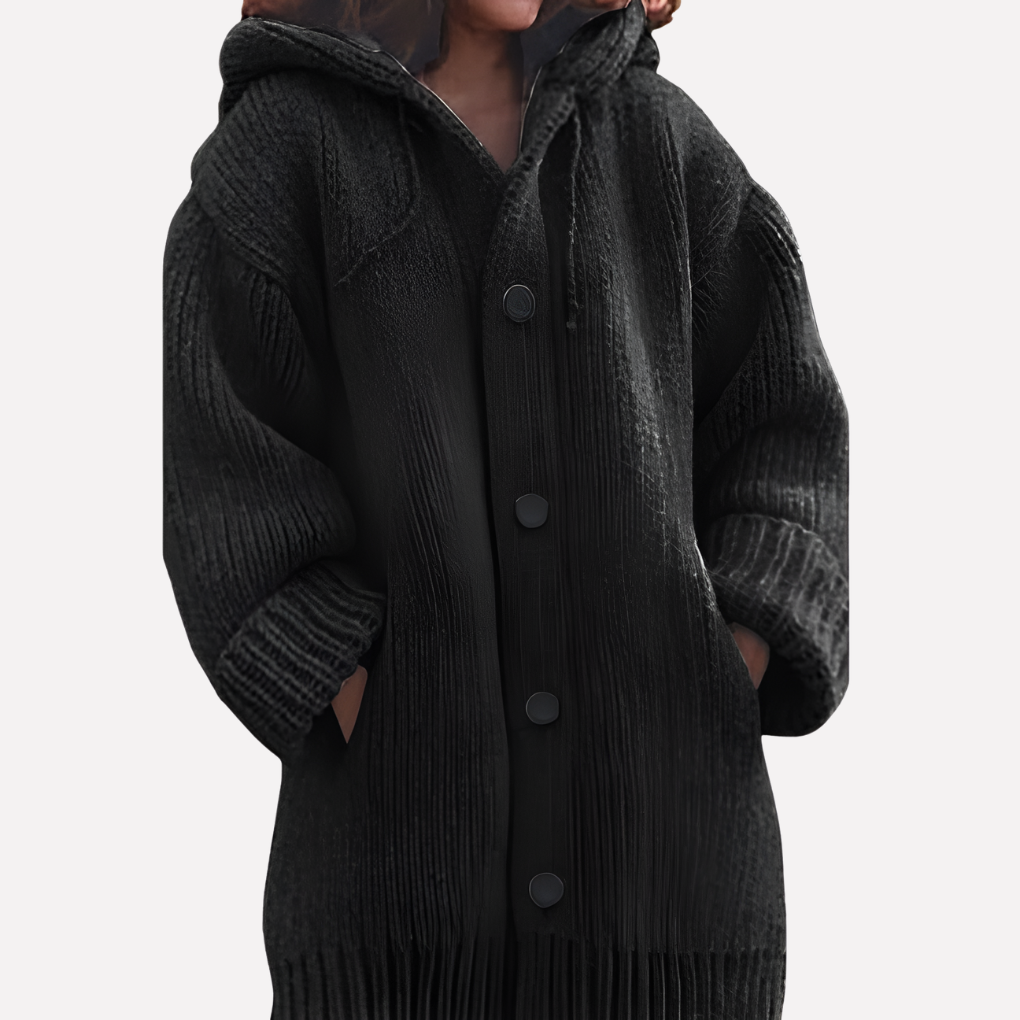 Dames Hooded Cardigan met Lange Snit