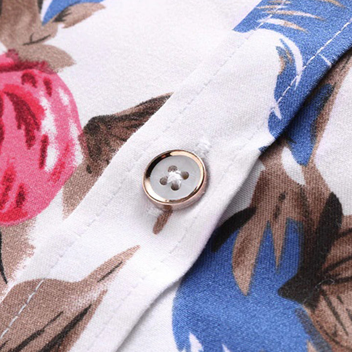 Trendy Bloemenprint Overhemd - Finn