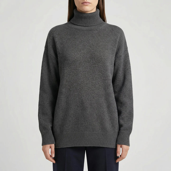 CollveraRibbed Turtleneck Long Sleeve Jumper