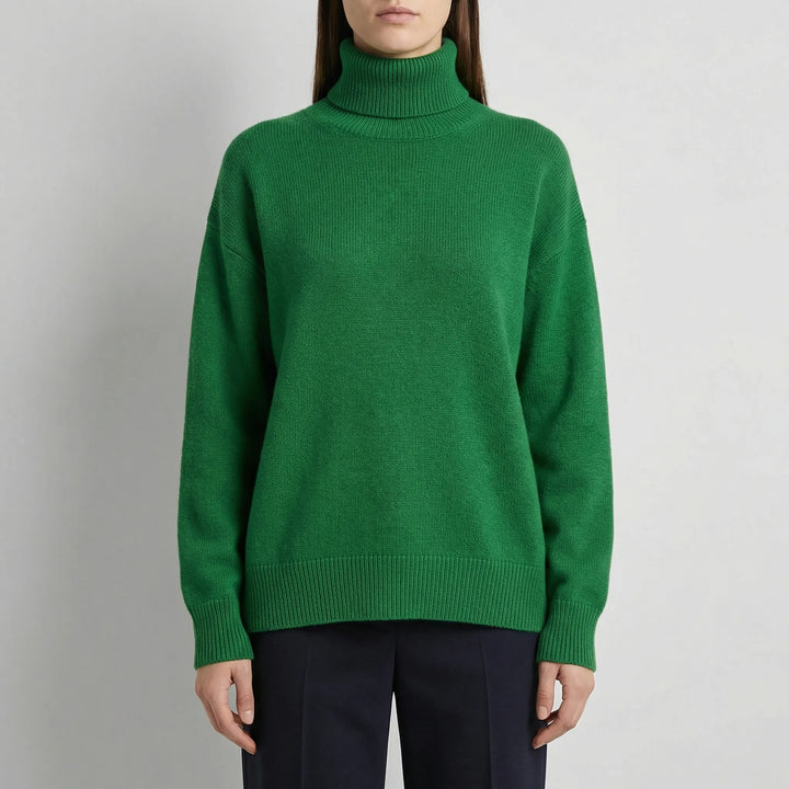 CollveraRibbed Turtleneck Long Sleeve Jumper