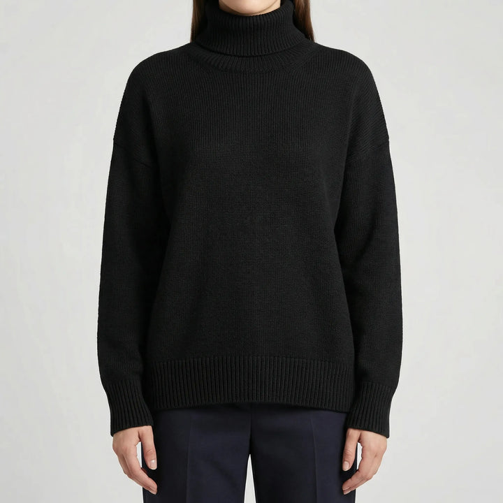CollveraRibbed Turtleneck Long Sleeve Jumper