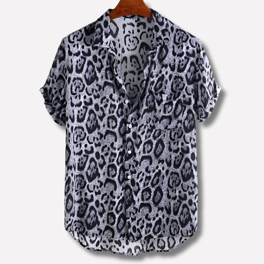 Comfortabel Heren Shirt met Korte Mouwen en Stijlvolle Print