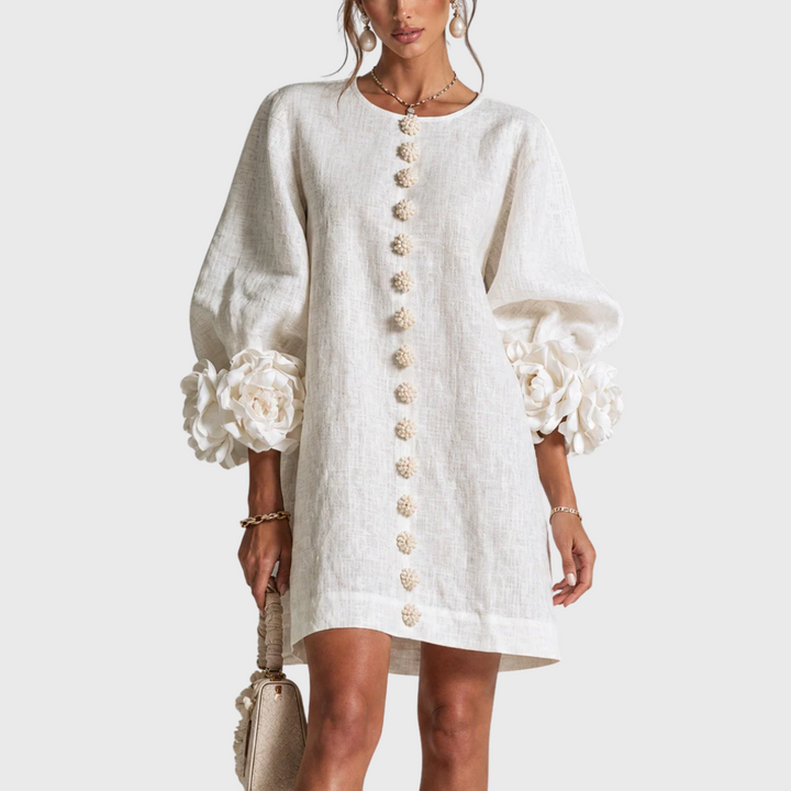 Elegante minijurk met pofmouwen
