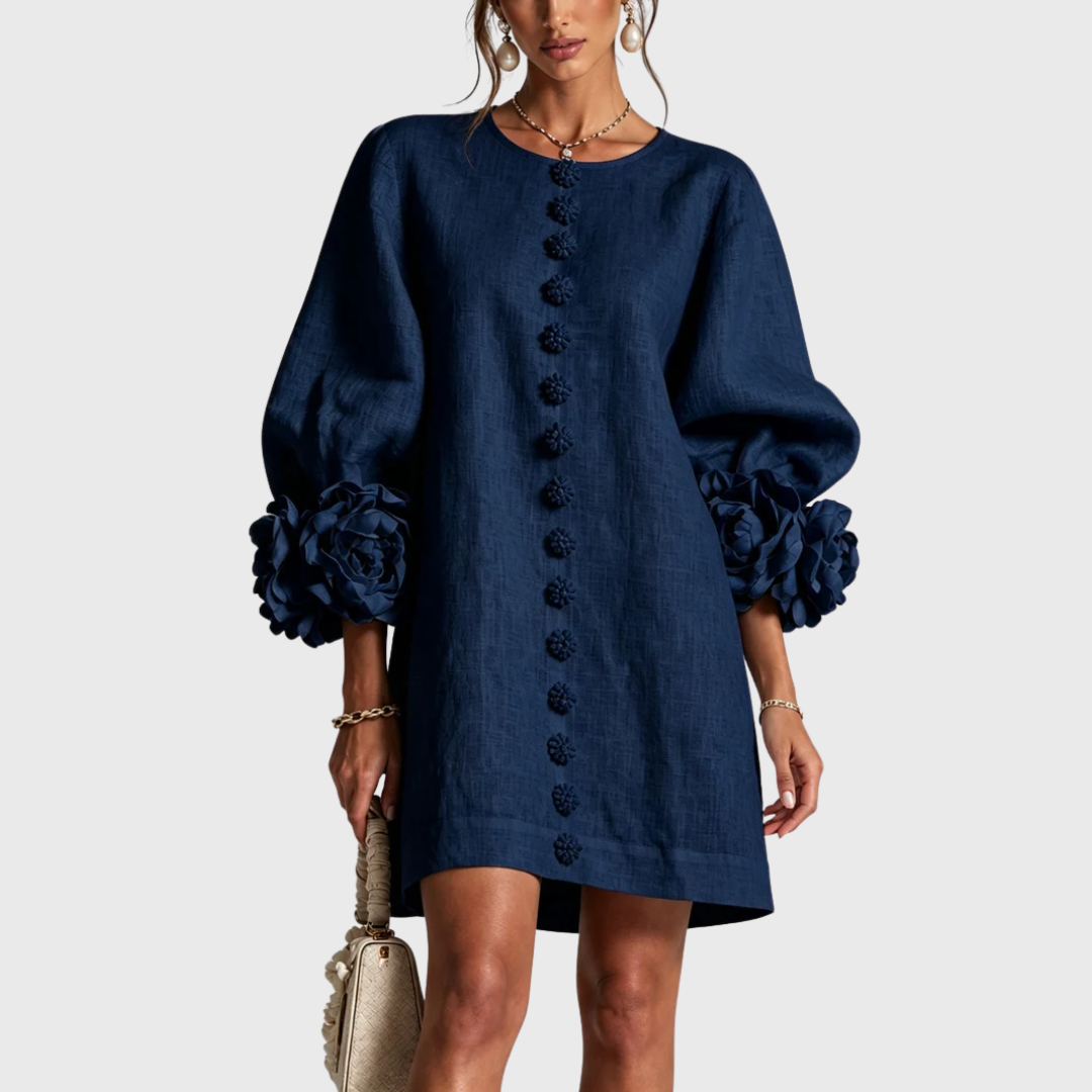 Elegante minijurk met pofmouwen