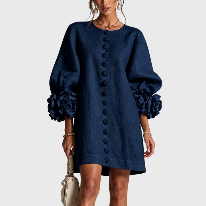 Elegante minijurk met pofmouwen