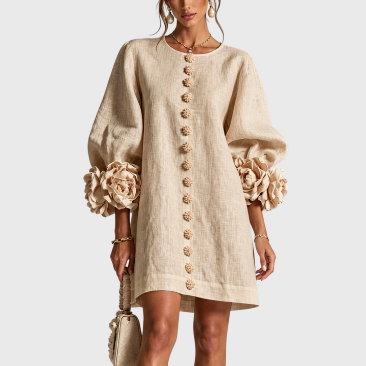 Elegante minijurk met pofmouwen