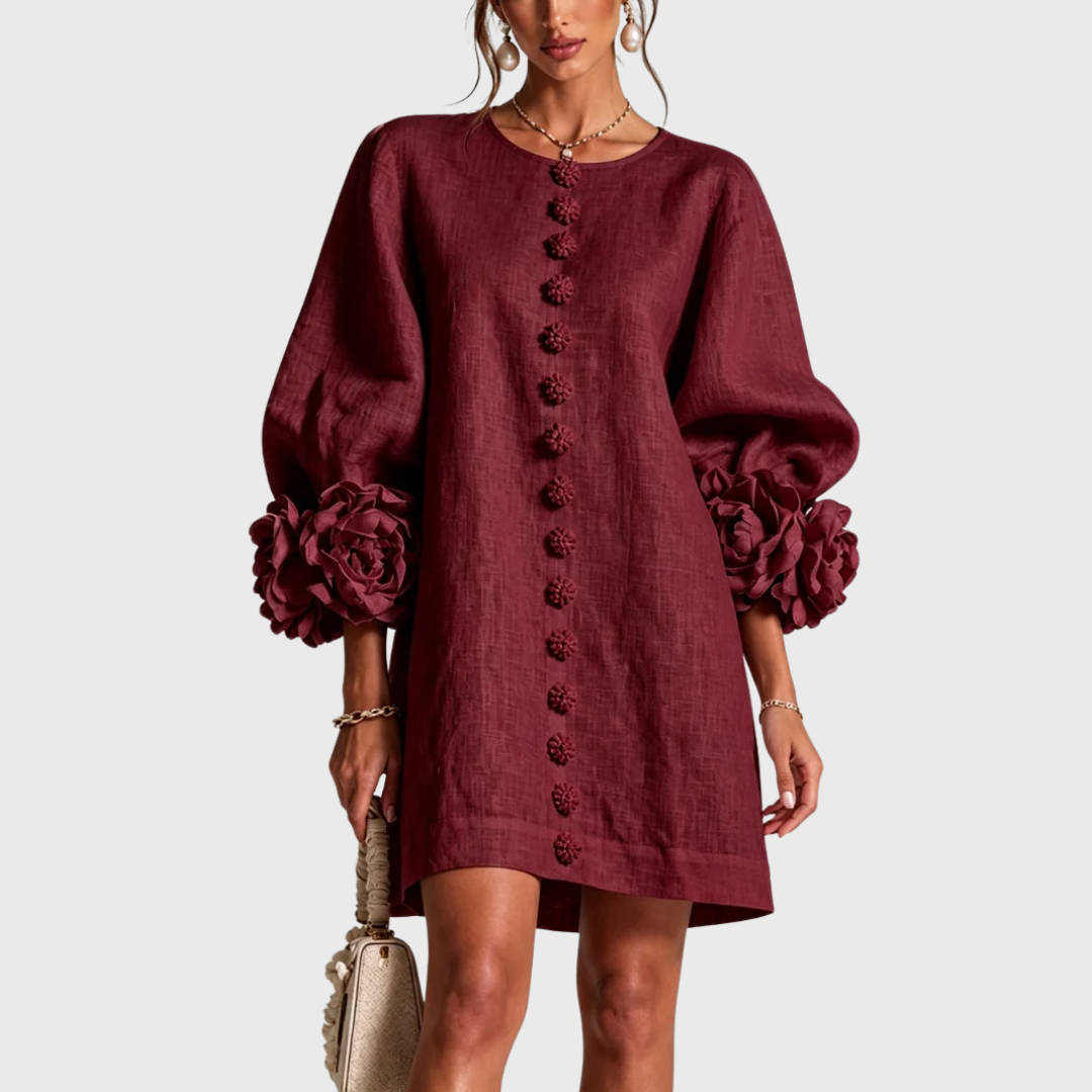 Elegante minijurk met pofmouwen
