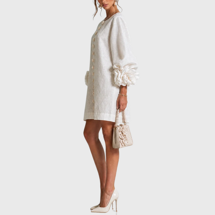 Elegante minijurk met pofmouwen