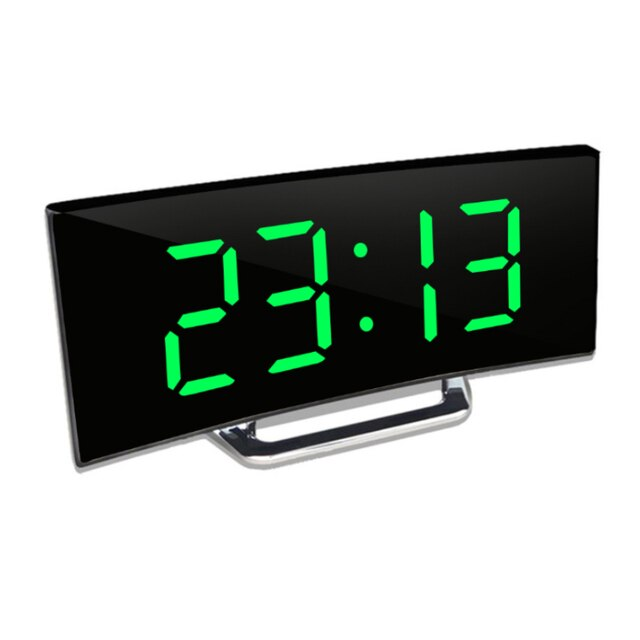 Digitale wekker | Gebogen LED-spiegeldisplay | Automatische helderheidsaanpassing