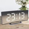 Digitale wekker | Gebogen LED-spiegeldisplay | Automatische helderheidsaanpassing
