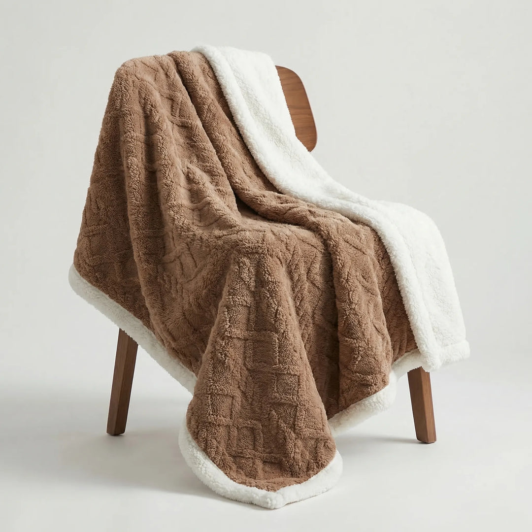 Dubbelzijdige winterdeken met structuurpatroon – Warmlio