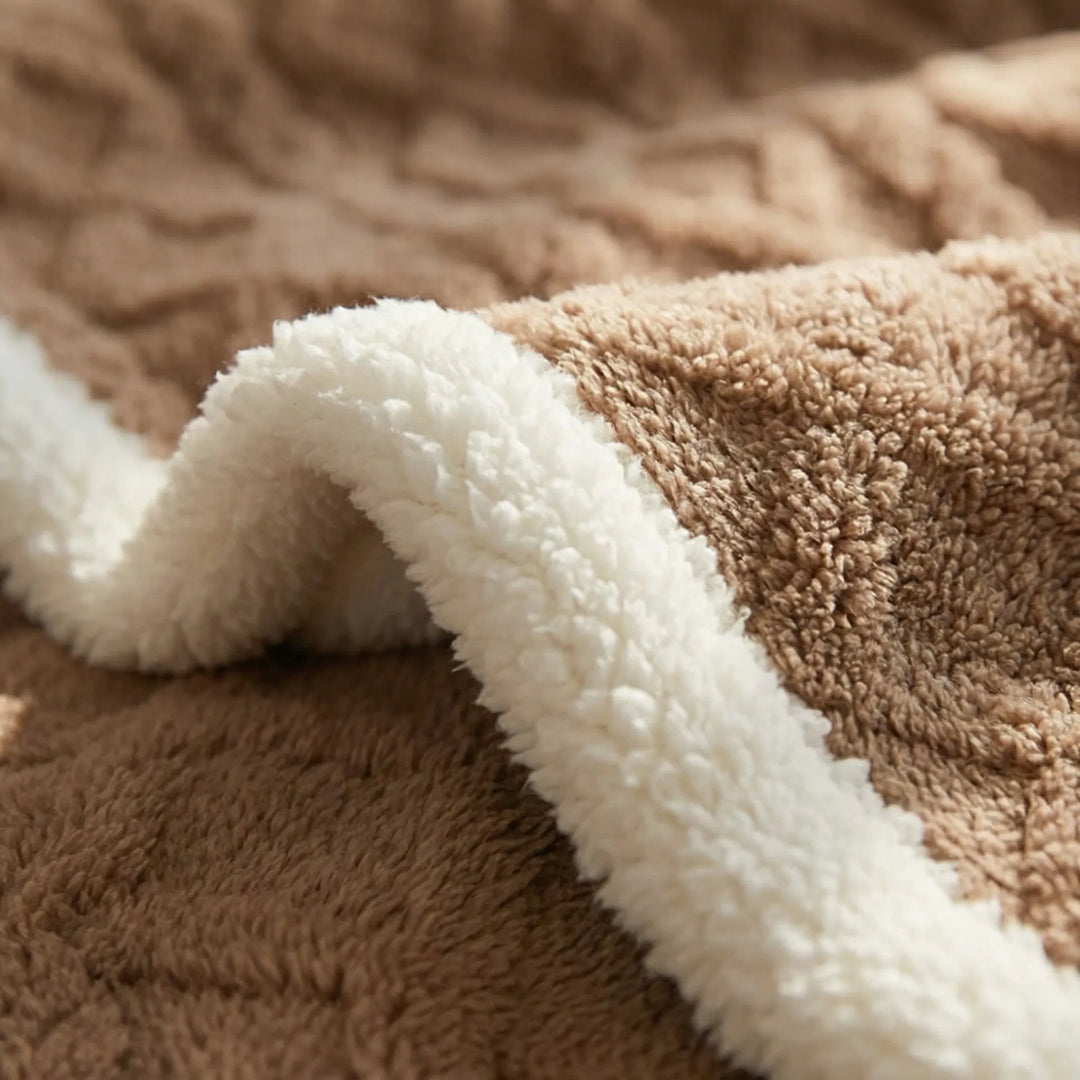 Dubbelzijdige winterdeken met structuurpatroon – Warmlio
