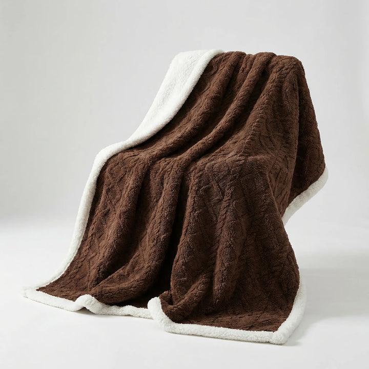 Dubbelzijdige winterdeken met structuurpatroon – Warmlio