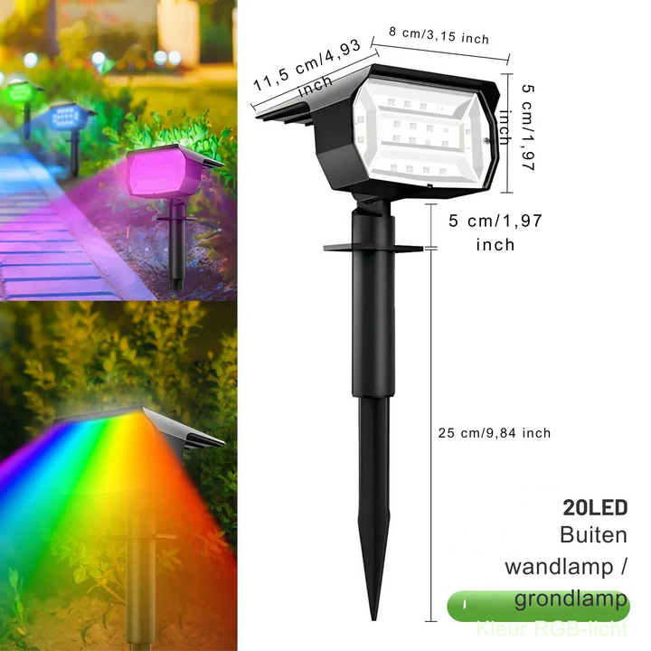 Vasco – Draadloze Waterdichte Solar Spotlights voor Buiten