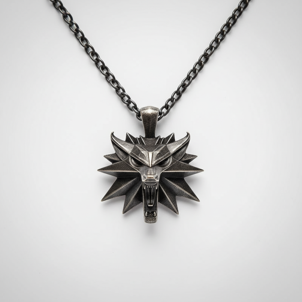 Roestvrijstalen ketting met wolfmedaillon – WolfCharm