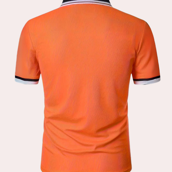 Lucivar | Casual oranje poloshirt voor heren – Katoenen T-shirt met korte mouwen voor de zomer
